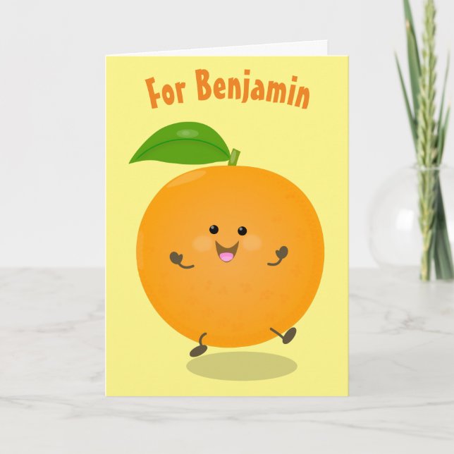 Niedliche Orangenzitrusfrüchte Karte (Vorderseite)