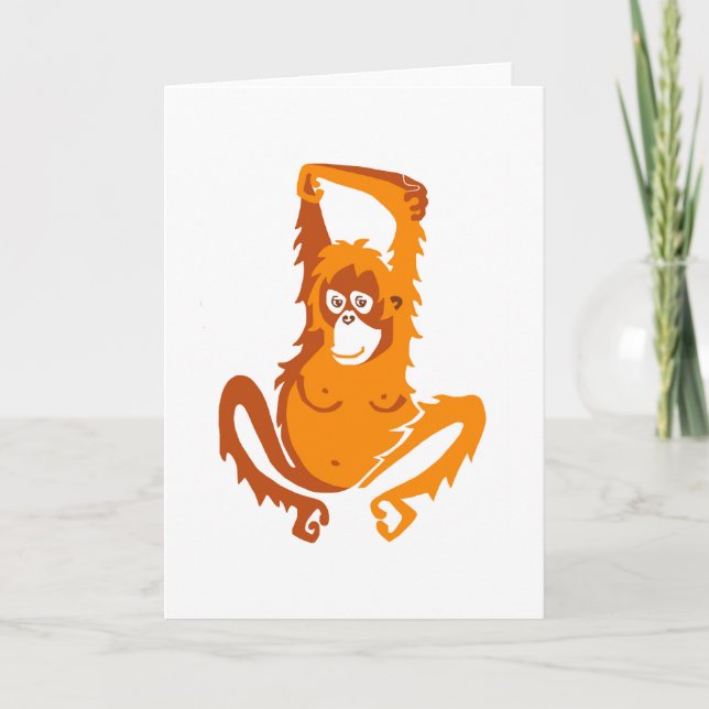 Niedliche ORANGUTAN - Erhaltung der wild lebenden  Karte (Vorderseite)
