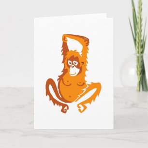 Niedliche ORANGUTAN - Erhaltung der wild lebenden  Karte