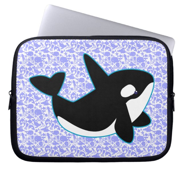 Niedliche Orca-Wal-Laptop-Hülse Laptopschutzhülle (Vorderseite)