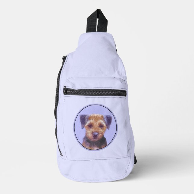 Niedliche, originale Haustier-Hundkunst an der Gre Crossbody Bag (Vorderseite)