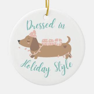 Niedliche Ornament mit Dackel Hund