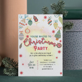 Niedliche Ornamente Feiertag Weihnachten Party Ein Einladung