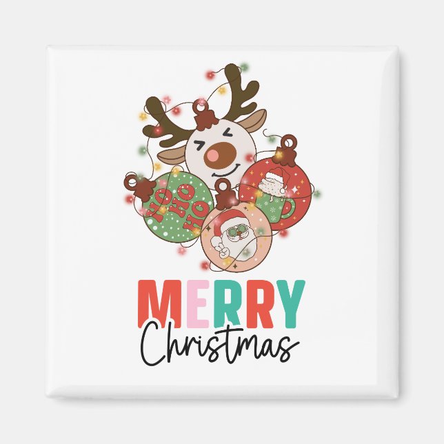 Niedliche Ornamente - Frohe Weihnachten Magnet (Vorne)