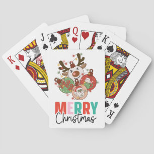 Niedliche Ornamente - Frohe Weihnachten Spielkarten