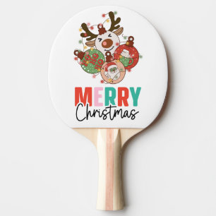 Niedliche Ornamente - Frohe Weihnachten Tischtennis Schläger