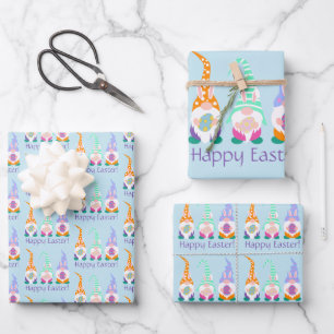 Niedliche Osterbrunnen - Frühlingsfarben der Sonn Geschenkpapier Set