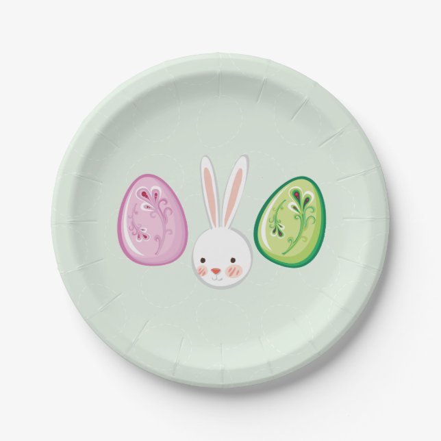 Niedliche Osterbrunnyy Ei Hunt & Brunch Paper Tell Pappteller (Vorderseite)