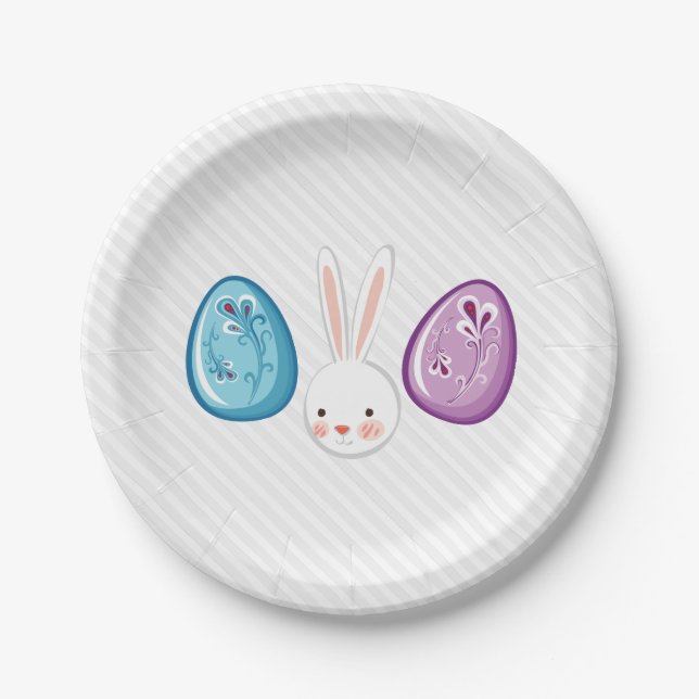 Niedliche Osterbrunnyy Ei Hunt & Brunch Paper Tell Pappteller (Vorderseite)