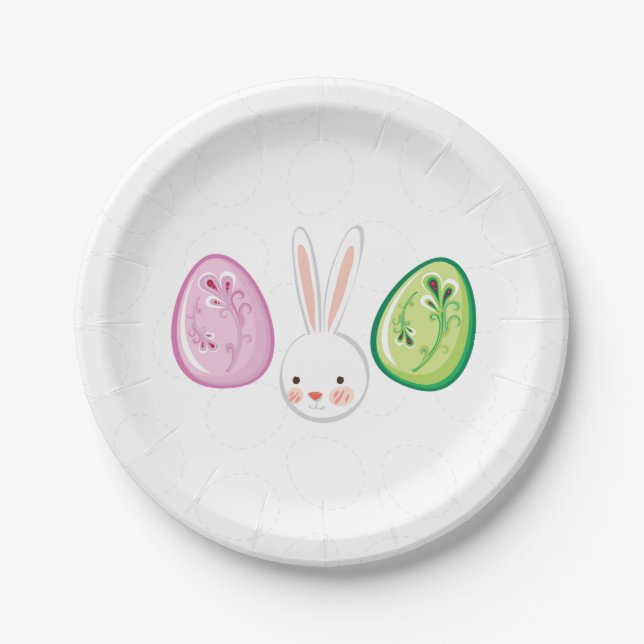 Niedliche Osterbrunnyy Ei Hunt & Brunch Paper Tell Pappteller (Vorderseite)