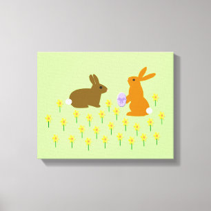 Niedliche Osterbünen und Affodien, Canvas drucken Leinwanddruck