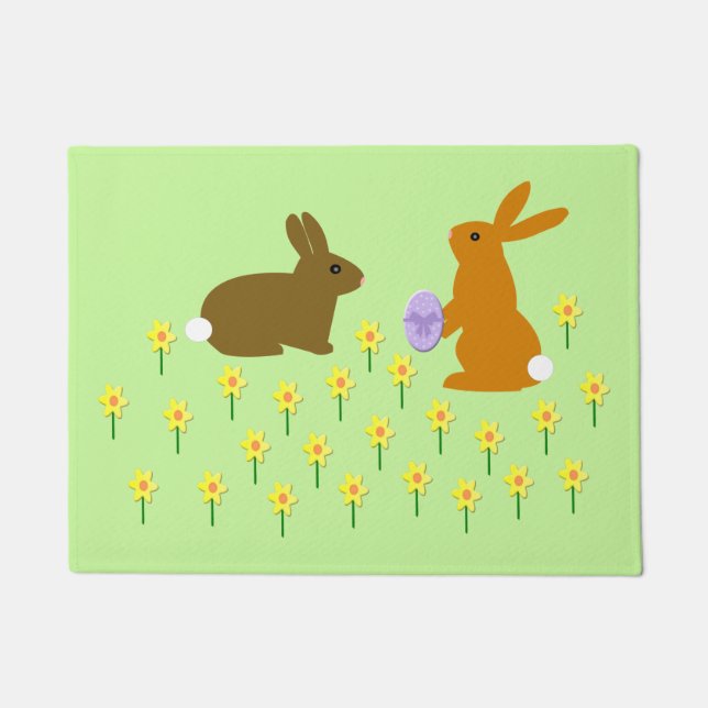 Niedliche Osterbünen und Affodien Fußmatte (Vorderseite)