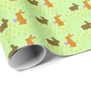 Niedliche Osterbünen und Affodien Gemustert Geschenkpapier