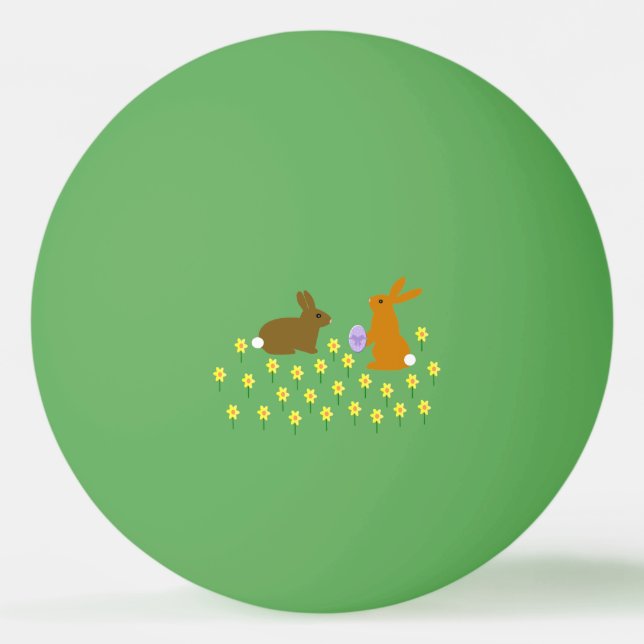 Niedliche Osterbünen und Affodien Tischtennisball (Vorderseite)