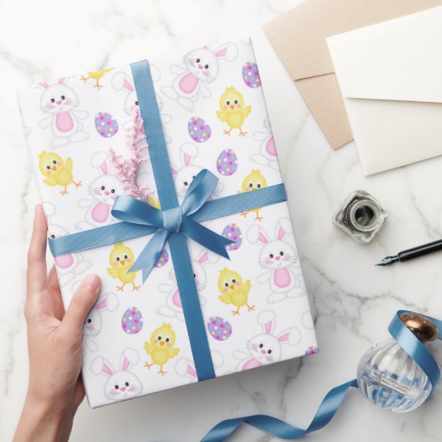 Niedliche Osterbünen und Küken | Osterfest Geschenkpapier (Schenken)