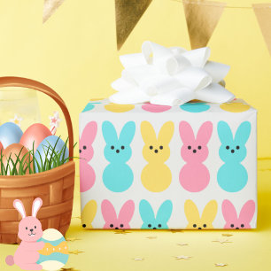 Niedliche OsterBunnies farbenfroh gelb blau pink Geschenkpapier