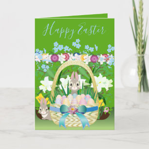 Niedliche OsterBunnies Urlaubskarte Feiertagskarte