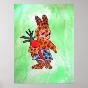 Niedliche Osterbuunys illustrieren Kunstposter Poster