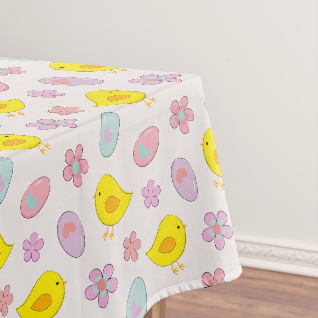 Niedliche Ostereier - Blume - Muster Frühjahr Tischdecke (Beispiel)