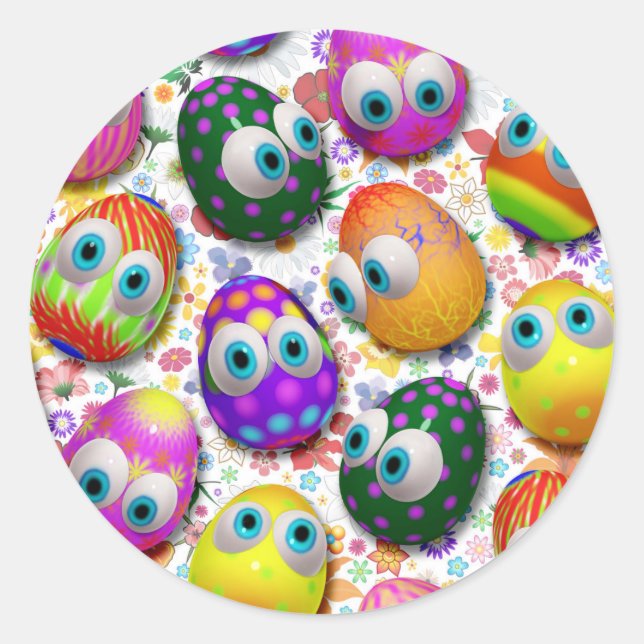 Niedliche Ostereier Cartoon Stickers (Vorderseite)