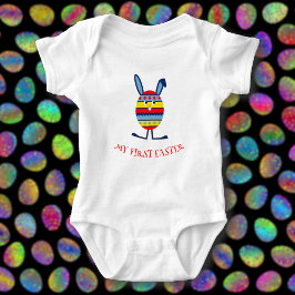 Niedliche Ostereier-Hasen-Beschriftung Baby Strampler