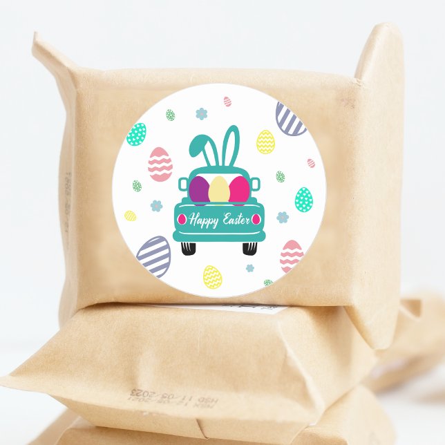 Niedliche Ostereier und sonnige Ohren Runder Aufkleber (Von Creator hochgeladen)