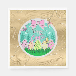 Niedliche Ostereierjagd und farbenfrohe Schmetterl Serviette