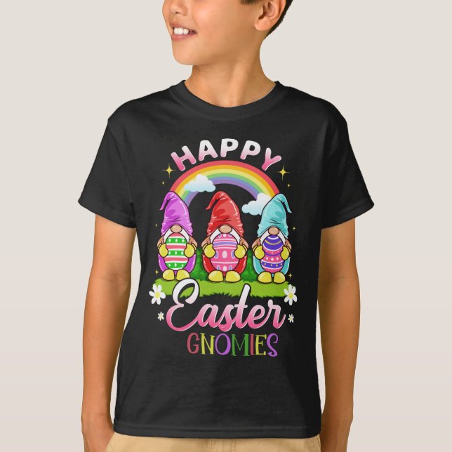 Niedliche Ostergnomes glückliche Ostergnoten T-Shirt (Vorderseite)