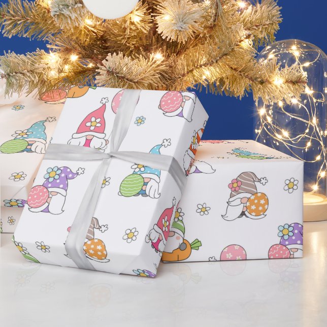 Niedliche Ostergome Girly Spring Blumen Eier Geschenkpapier (Feiertage)