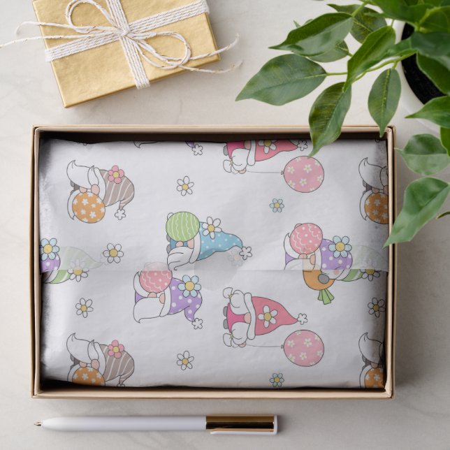 Niedliche Ostergome Girly Spring Blumen Eier Seidenpapier (Geschenk)