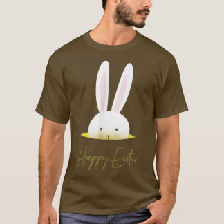 Niedliche Ostergrusskarte mit sonniger Happy T-Shirt