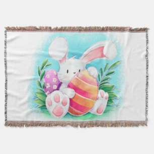 Niedliche OsterhaseWatercolor  Throw-Decke Decke