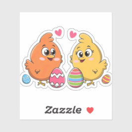 Niedliche Osterhühner Aufkleber