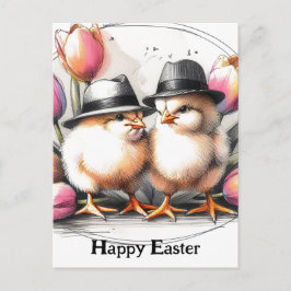 Niedliche Osterhühner Postkarte