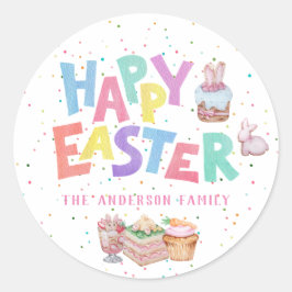 Niedliche OsterLeckereien | Farbenfrohe Ostern Runder Aufkleber
