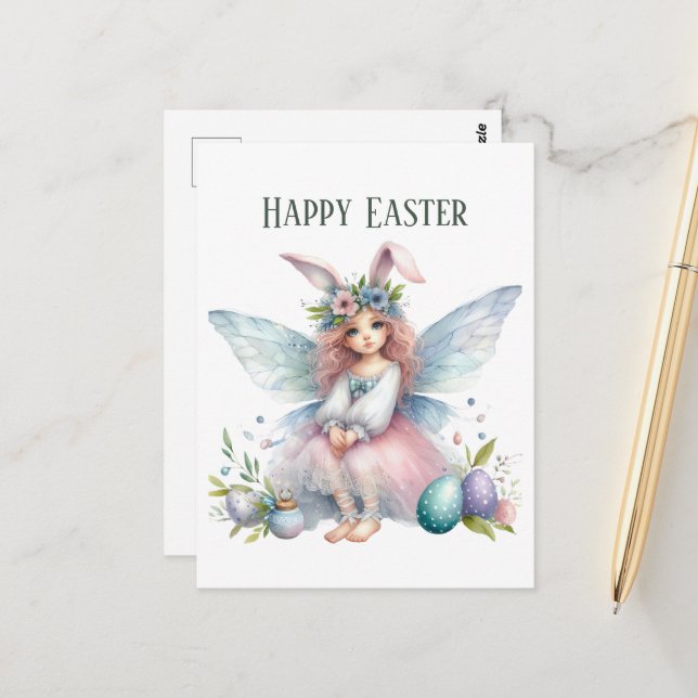 Niedliche Ostermühle hinzufügen Postkarte (Vorderseite/Rückseite Beispiel)