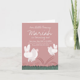 Niedliche Ostern 1. Geburtstag Hand Drawn Kraft Einladung