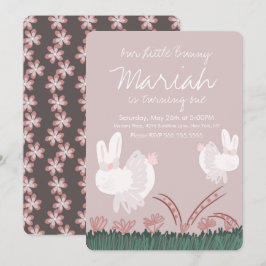 Niedliche Ostern 1. Geburtstag Handgezeichnet Einladung