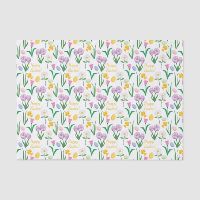 Niedliche Ostern-Blume und -eier kopieren Seidenpapier (Vorderseite)