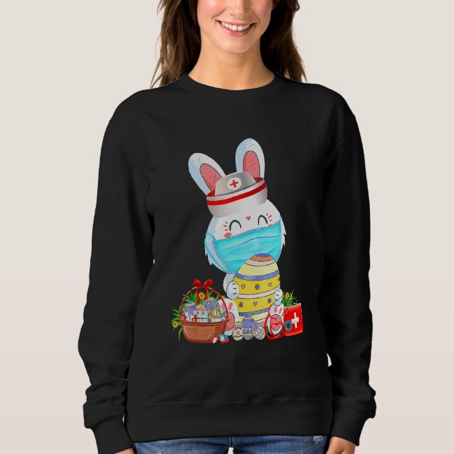 Niedliche Osternmahlstelle Maske Nurse Stethoscope Sweatshirt (Vorderseite)