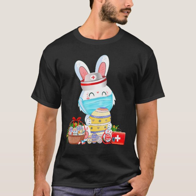Niedliche Osternmaske mit Eiern Stetho T-Shirt (Vorderseite)