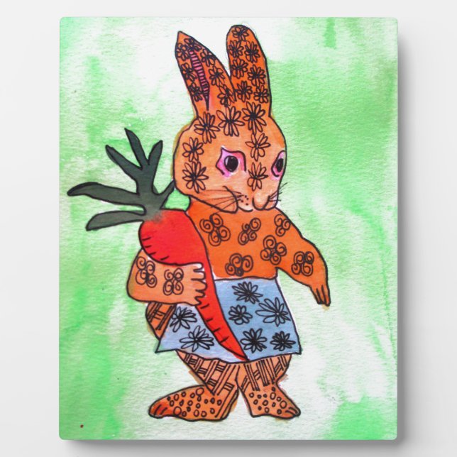 Niedliche Ostersonnige Illustration mit Orangenkar Fotoplatte (Vorderseite)