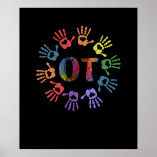 Niedliche OT-Hands für die Berufstherapie Poster