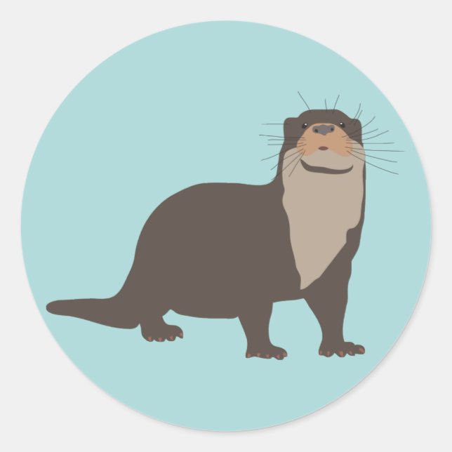 Niedliche Otter-Illustration Runder Aufkleber (Vorderseite)