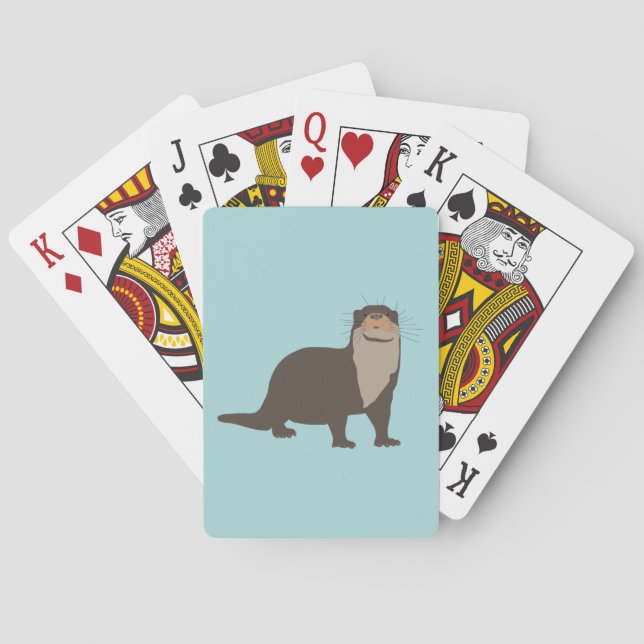 Niedliche Otter-Illustration Spielkarten (Rückseite)