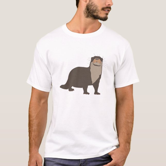 Niedliche Otter-Illustration T-Shirt (Vorderseite)