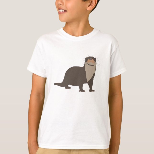 Niedliche Otter-Illustration T-Shirt (Vorderseite)