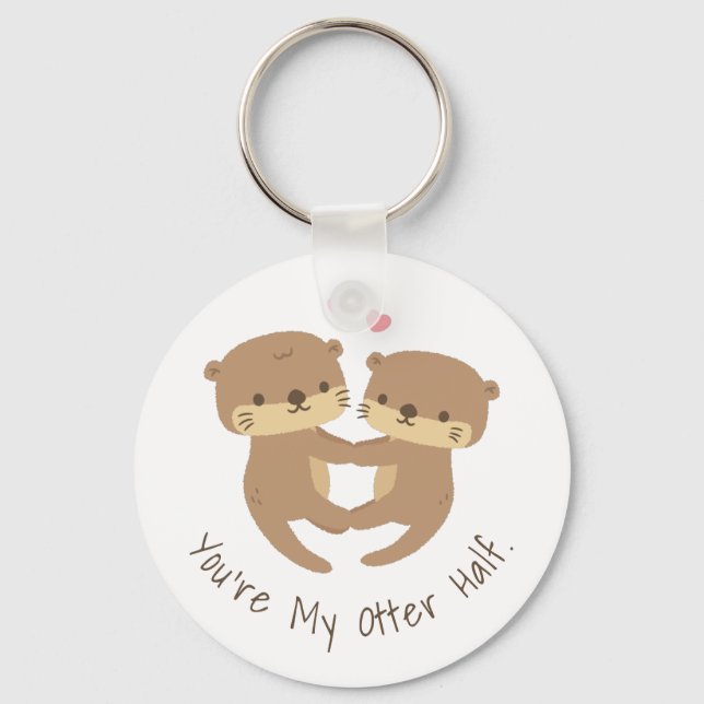 Niedliche Otters Pair, meine Otter Hälfte Schlüsselanhänger (Vorderseite)
