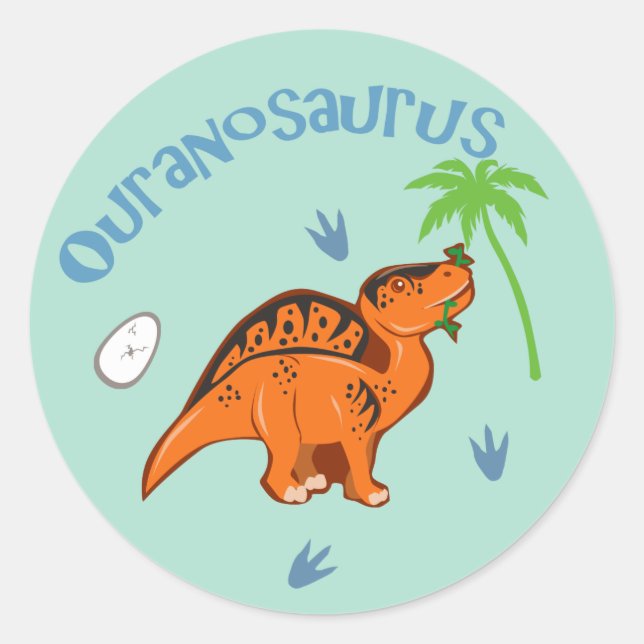 Niedliche Ouranosaurus Runder Aufkleber (Vorderseite)