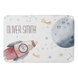 Niedliche Outer Space StarPlanets Monogram Kids Badematte